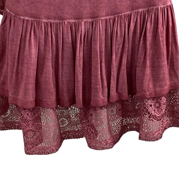 Artesia Layered Ruffle Lace Tunic Tank Shirt Women XL Dusty Rose Boho NWOT!! - Picture 9 of 12